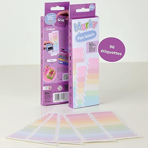 Étiquettes en papier Marky | 96 pièces en 12 couleurs | pour étiqueter les stylo