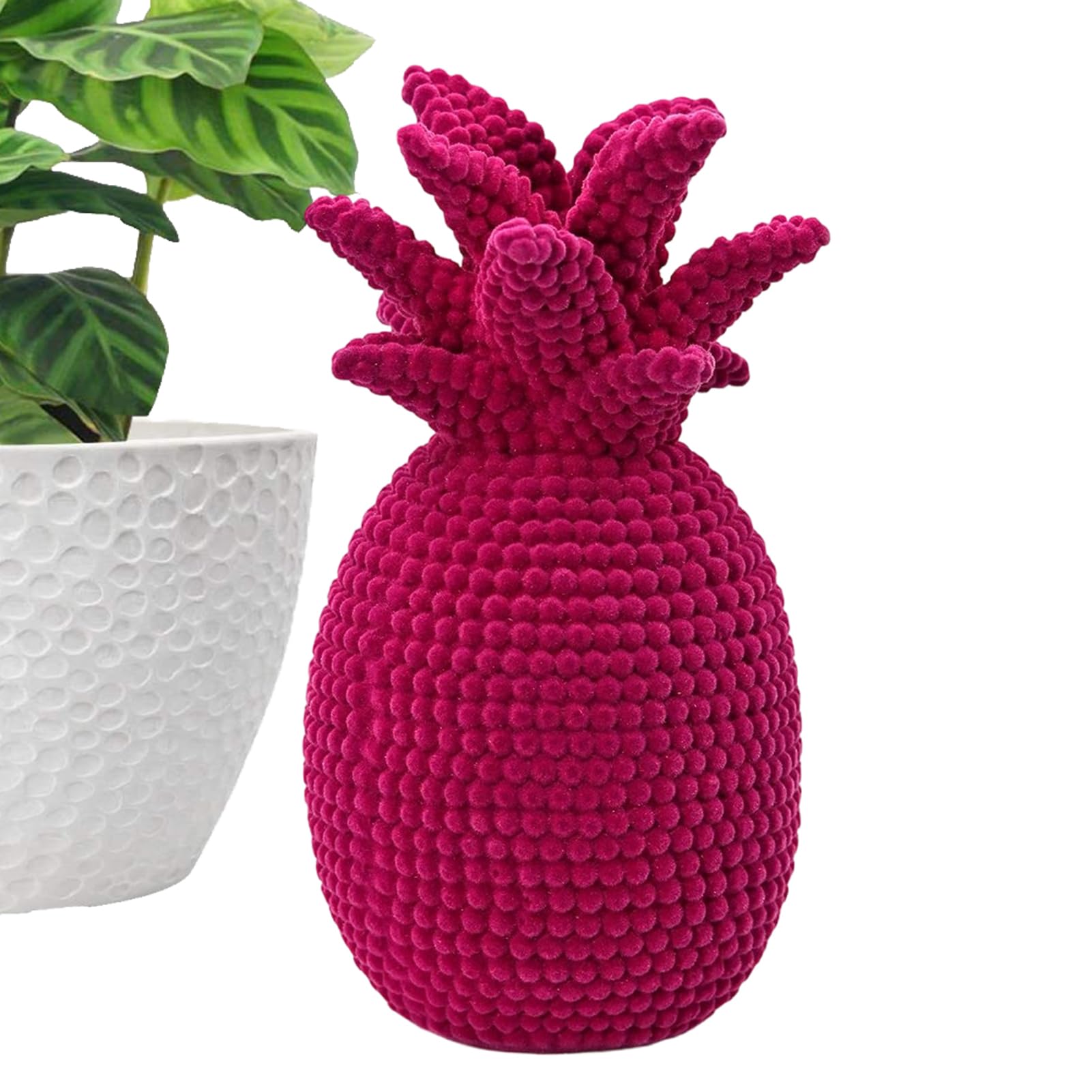 Figurine d'ananas moderne : statue floquée de 23 cm pour décoration de table
