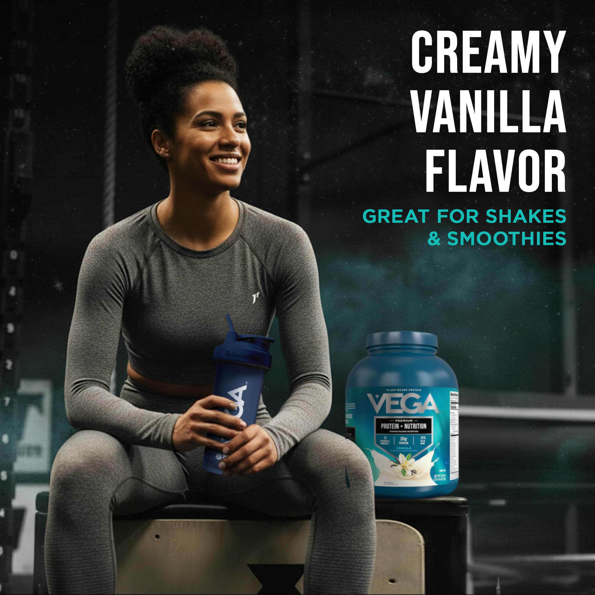 Vega Protein + Nutrition – 20g Plant Based Vegan Protein Powder, Vanilla for a Dairy-Free Protein Shake – XL Tub, 2.3lbs (30 Servings) — Amazon image 5