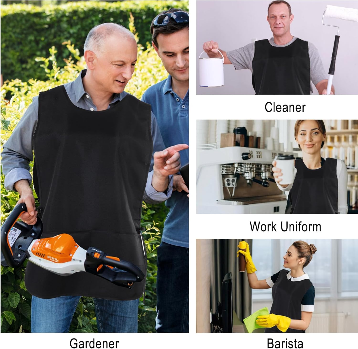 Unisex Cobbler Apron with 2 Pockets, Adjustable Water & Oil Resistant Apron Art Smock for Work Kitchen Cooking - Image 7