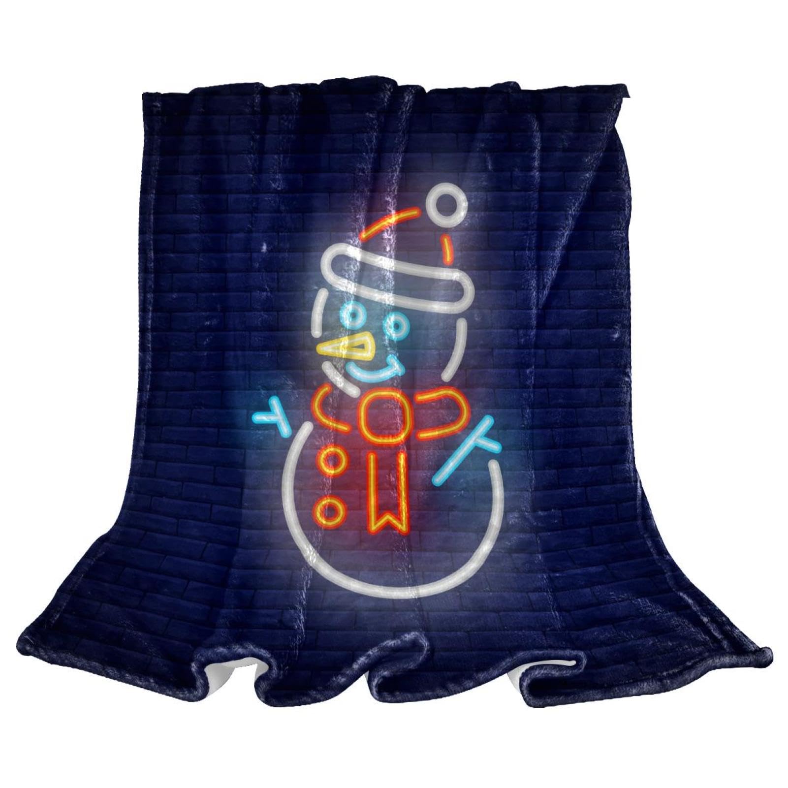 Couverture polaire bonhomme de neige anti-froid pour canapé de bureau