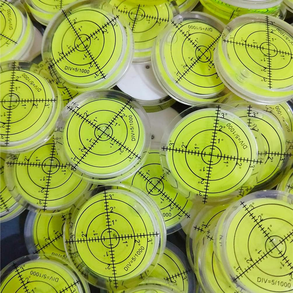 3Pcs Bubble Spirit Level 40/50/60mm Degree Marked Surface Circular Levels Bubble Measuring Layout Tools (Thickness 10mm)