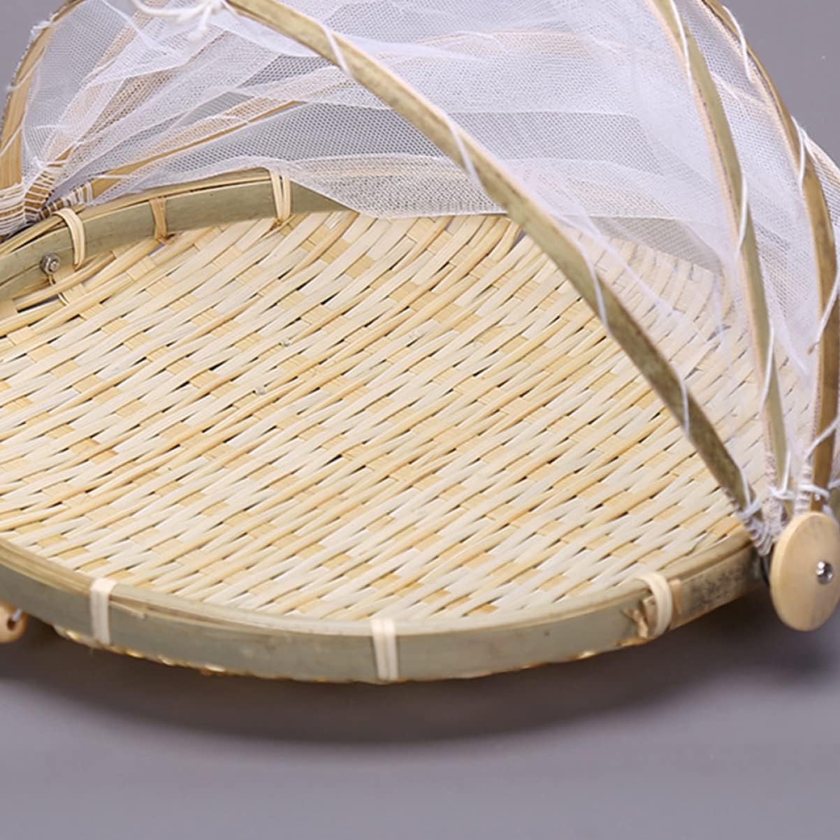 Cabilock 2pcs Bread Serving Basket Handmade Bread Holder Gauze Picnic Basket for Fruit and Vegetable