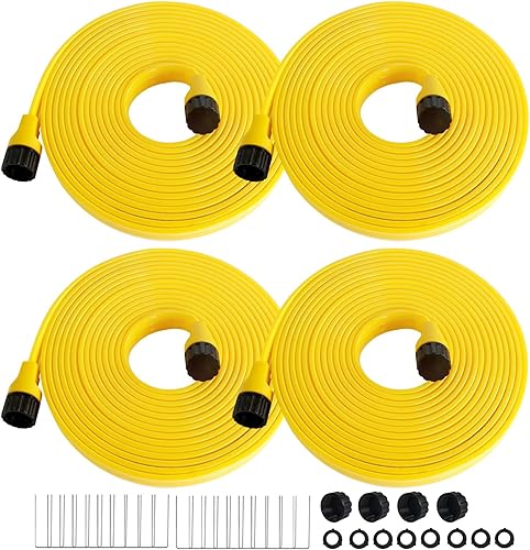 Vista 9 de Manguera de riego de 25 pies, paquete de 4, manguera flexible para rociadores de 100 pies para patio, sistema de manguera de riego por goteo
