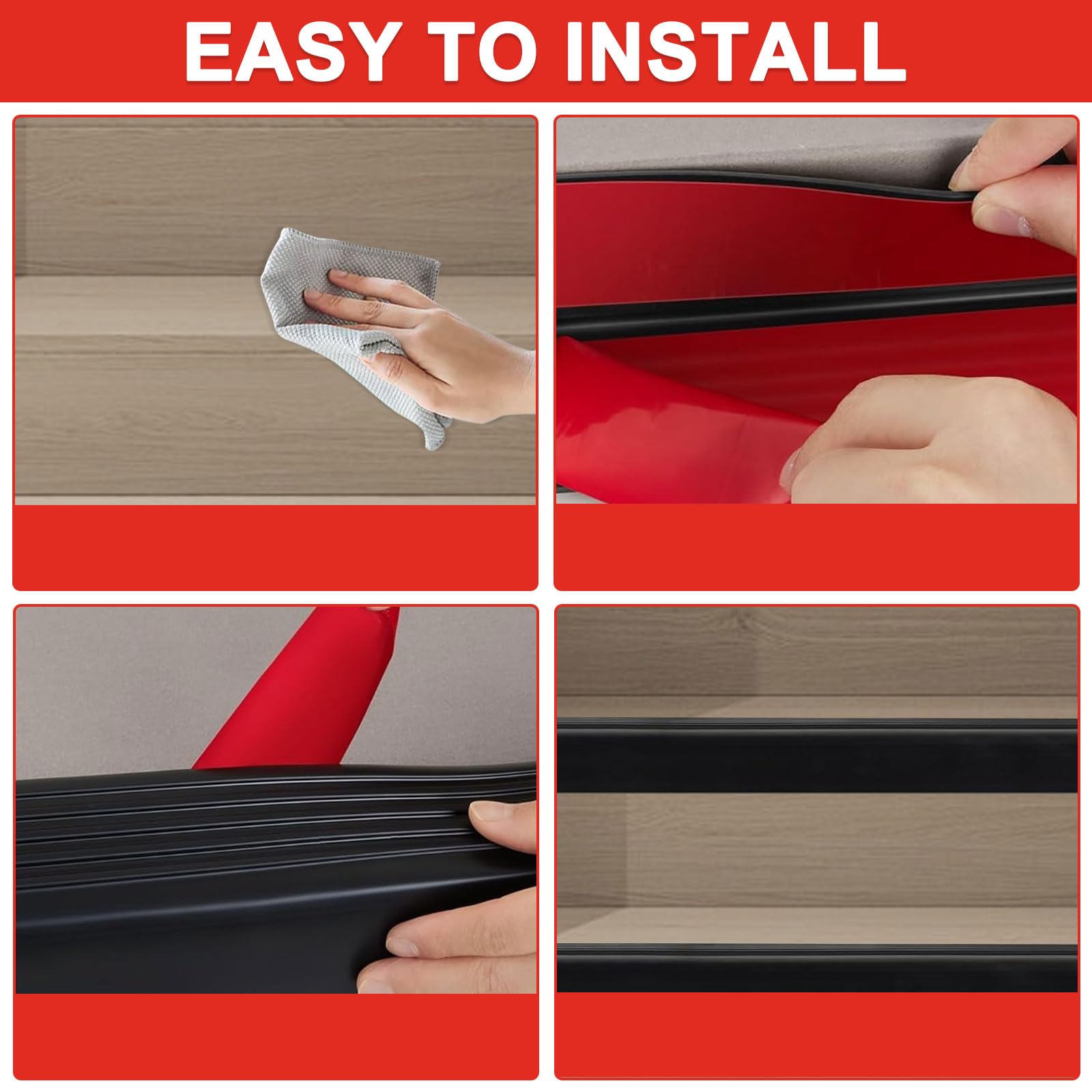 Perfil autoadhesivo para bordes de escaleras, 1 m, antideslizante, para exteriores e interiores