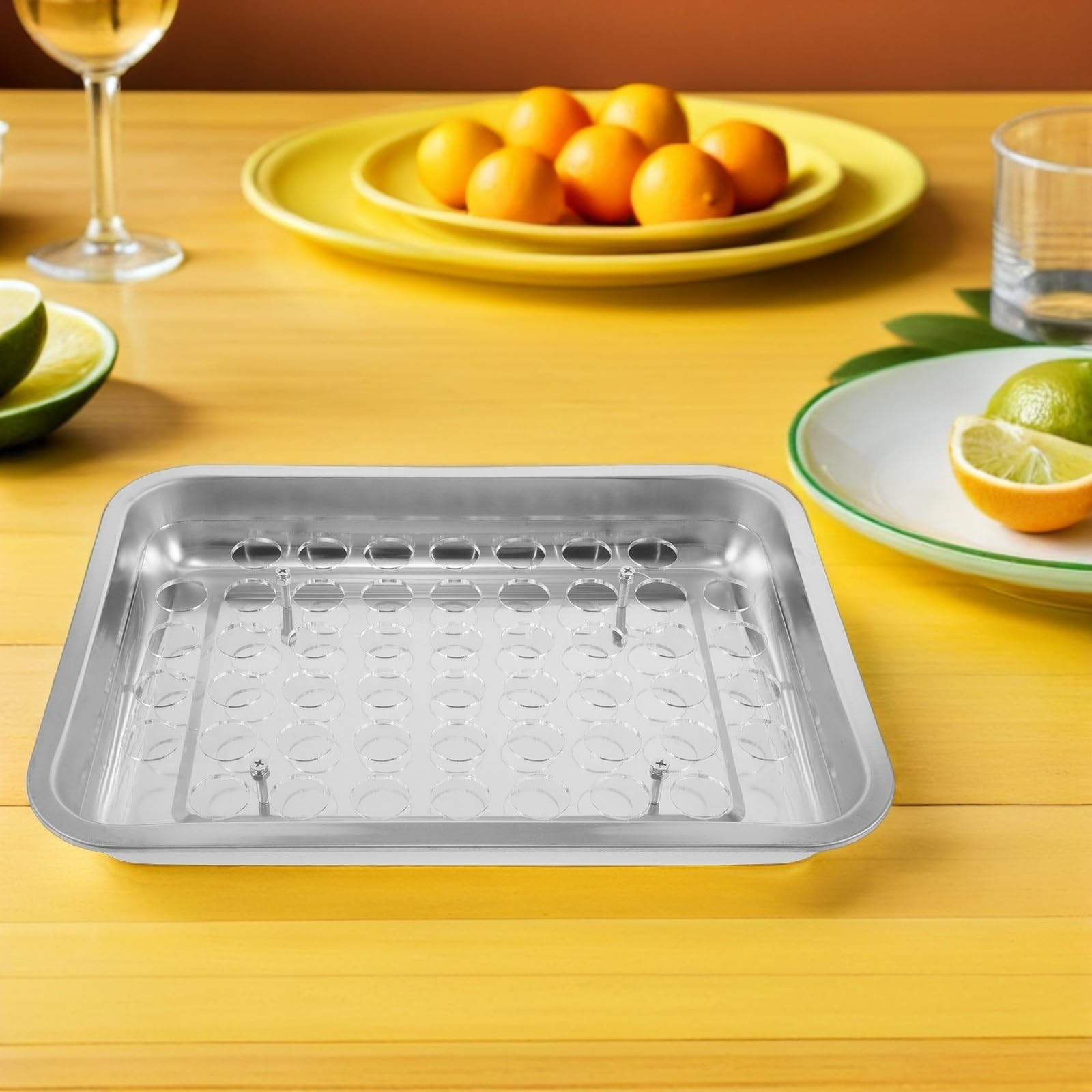 GALPADA Bandeja de Acero Portavasos de Inoxidable Comunión para Iglesia