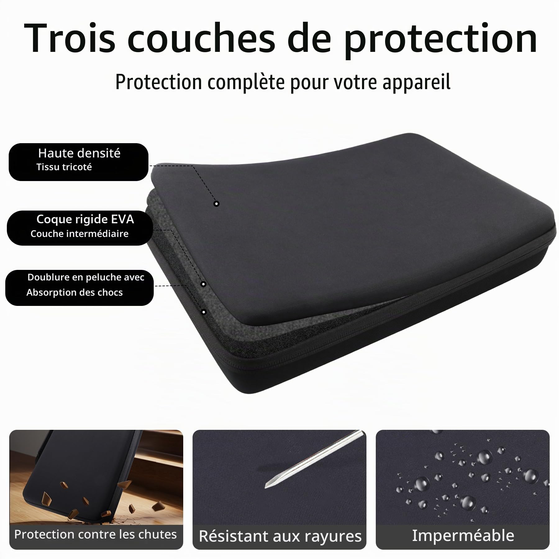 co2CREA Étui rigide de voyage pour contrôleur de clavier AKAI Professional MPK Mini MK3 25 touches USB MIDI (étui noir uniquement)