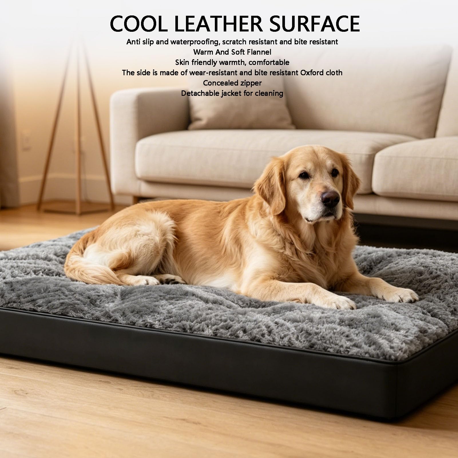 Naroote Lit de Cage pour Chien, Tapis de Couchage en Tissu Oxford en Peluche pour Animaux de Compagnie (104x68x8cm/40,9x26,8x3,1 Pouces)