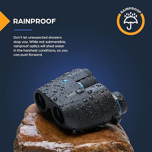 Miniatura 4 de TSO - Binoculares porro coral de 10 x 25 con alivio ocular para adultos y niños, a prueba de lluvia, binoculares de alta potencia para observación