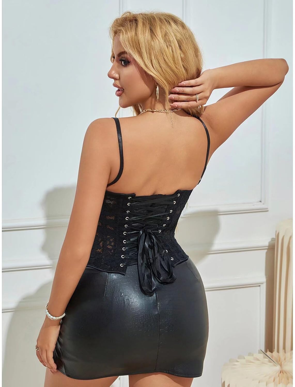 Victorian Corset Tops for Women Palace Overbust Plastic Bones Bustier Renaissance Bodyshaper with Straps - Image 7