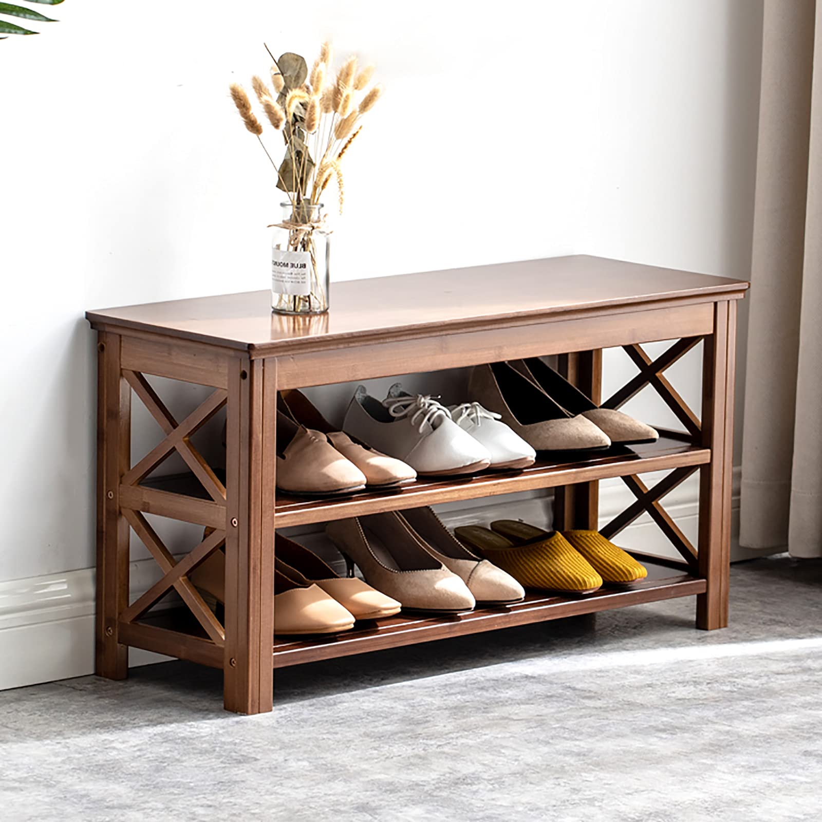 Organisateur de rangement de chaussures pour banc d'entrée créatif, créez un accueil chaleureux