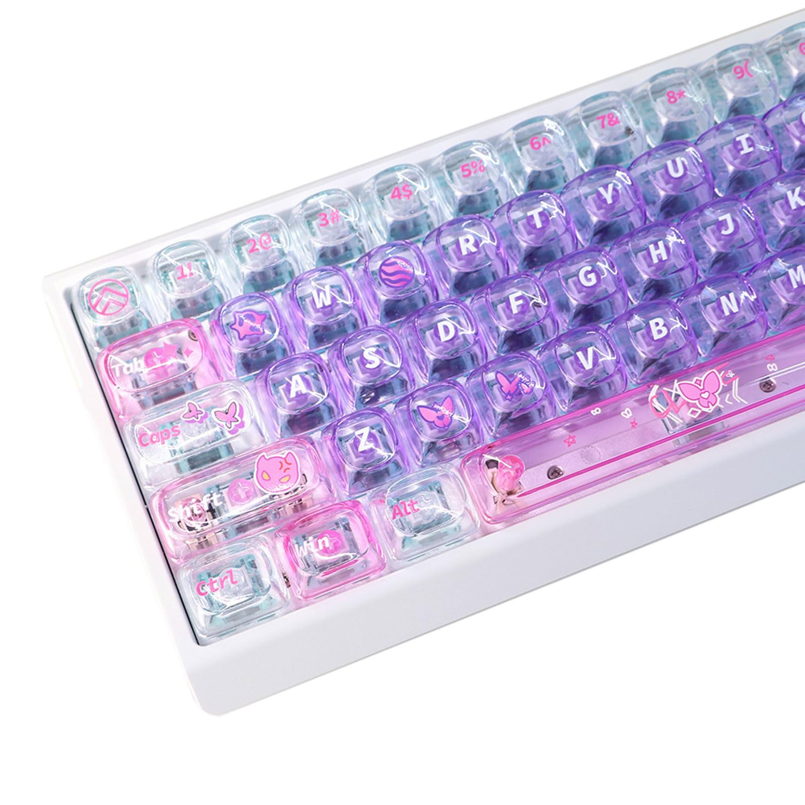 135pcs Ergonomico Retroilluminato Keycaps Rinforzato Punta Dita Comfort per Tastiere Meccaniche Sostituzione Facile Tastiere Ergonomiche Accessori