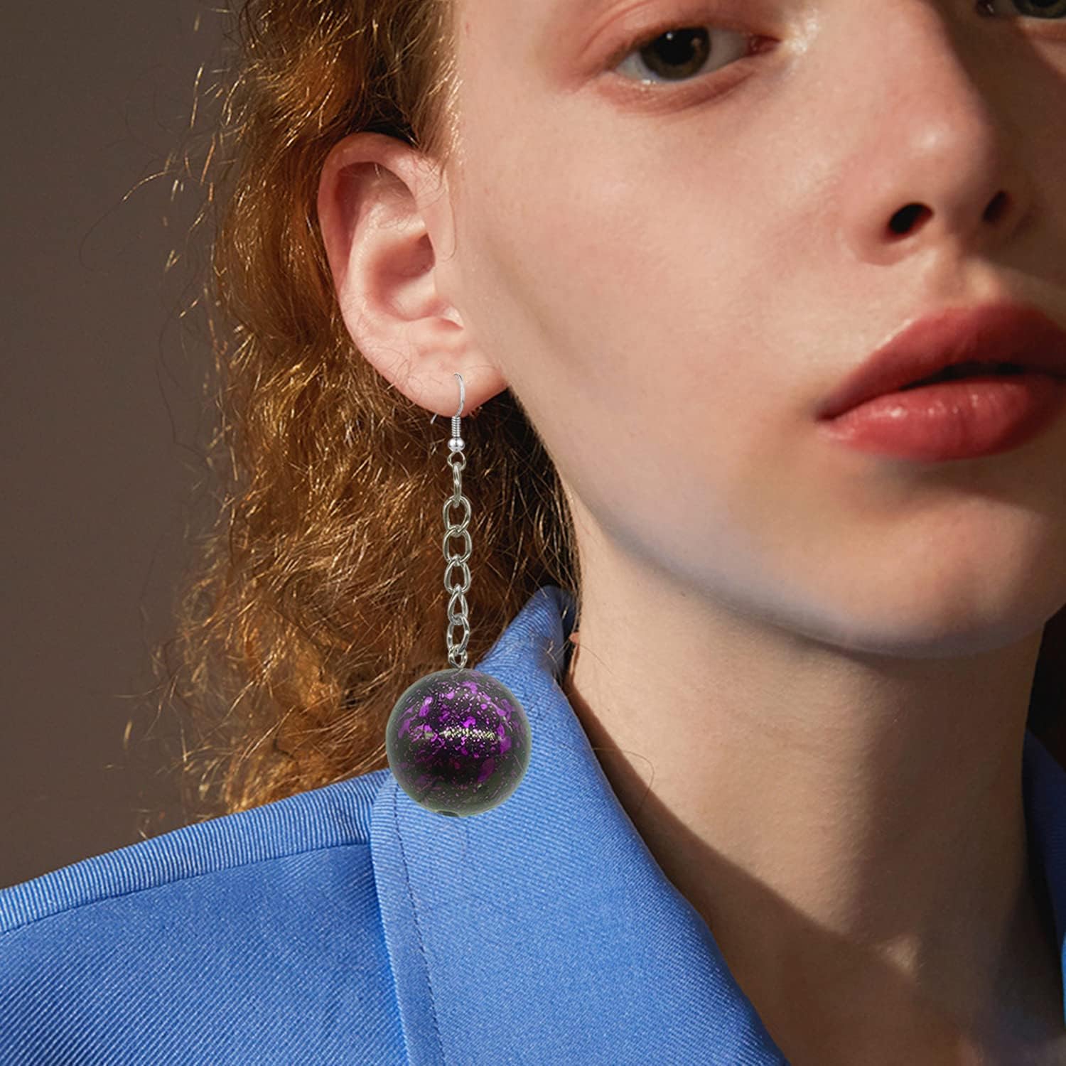 Unique 3D Bowling Ball Earrings Funny Big Size Ball Sport Dangle Drop Statement Earrings For Women - Image 4