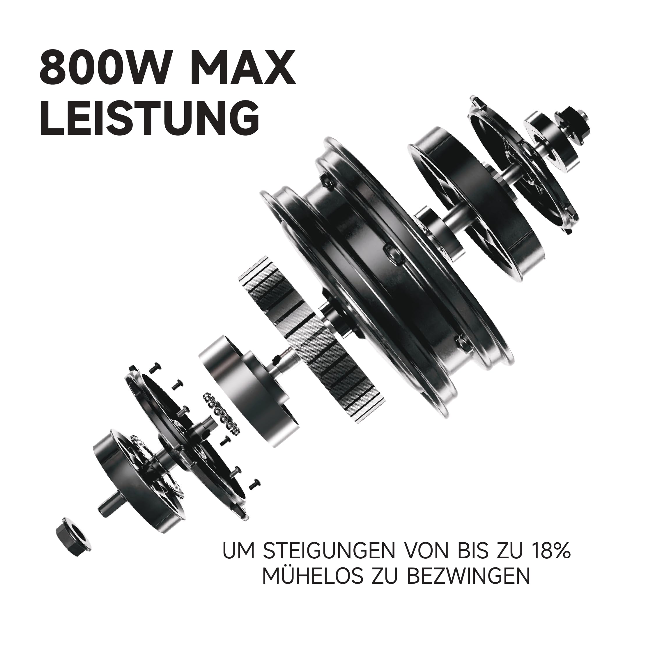 Segway-Ninebot E3 Pro D, E-Scooter Deutscher Straßenzulassung, 55 km Eco Modus Reichweite, 47km Sport Modus Reichweite, Federung vorne & hinten, 800 W Motor, faltbar, 17,9 kg, 10-Zoll Reifen, IPX5