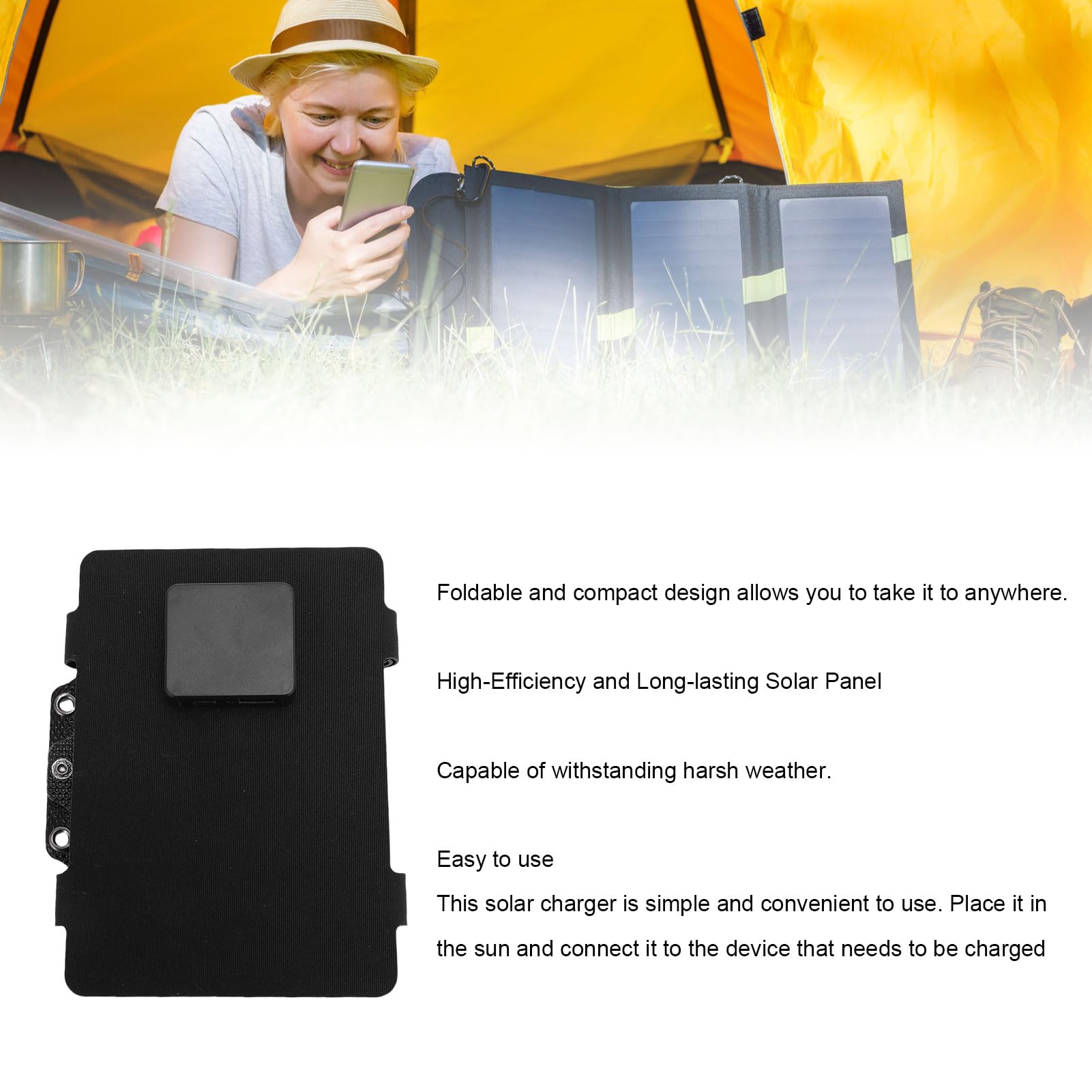 Caricabatterie portatile a pannello solare da 20 W con design pieghevole