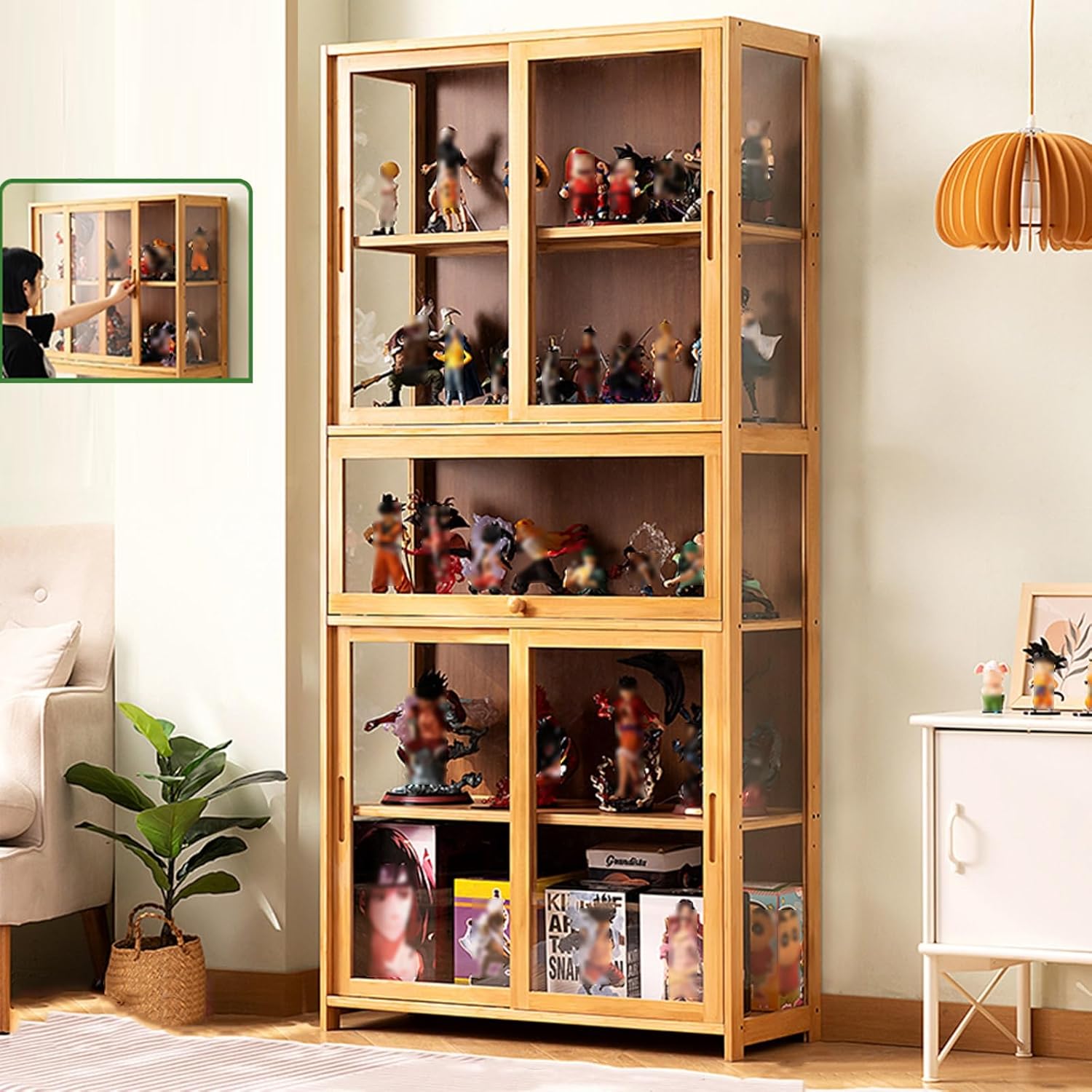 Display Cabinet Toys Display Shelf，Display Case with Acrylic Cabinet Door, Display Cases for Collectibles Acrylic，Clear Display Cabinet for Mini Figures,Fully Sealed and Dustproof (Color :