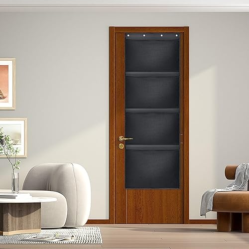 Miniatura 5 de Wallfire Almacenamiento colgante de animales de peluche, organizador colgante sobre la puerta con 4 bolsillos soporte para accesorios de bebé, idea