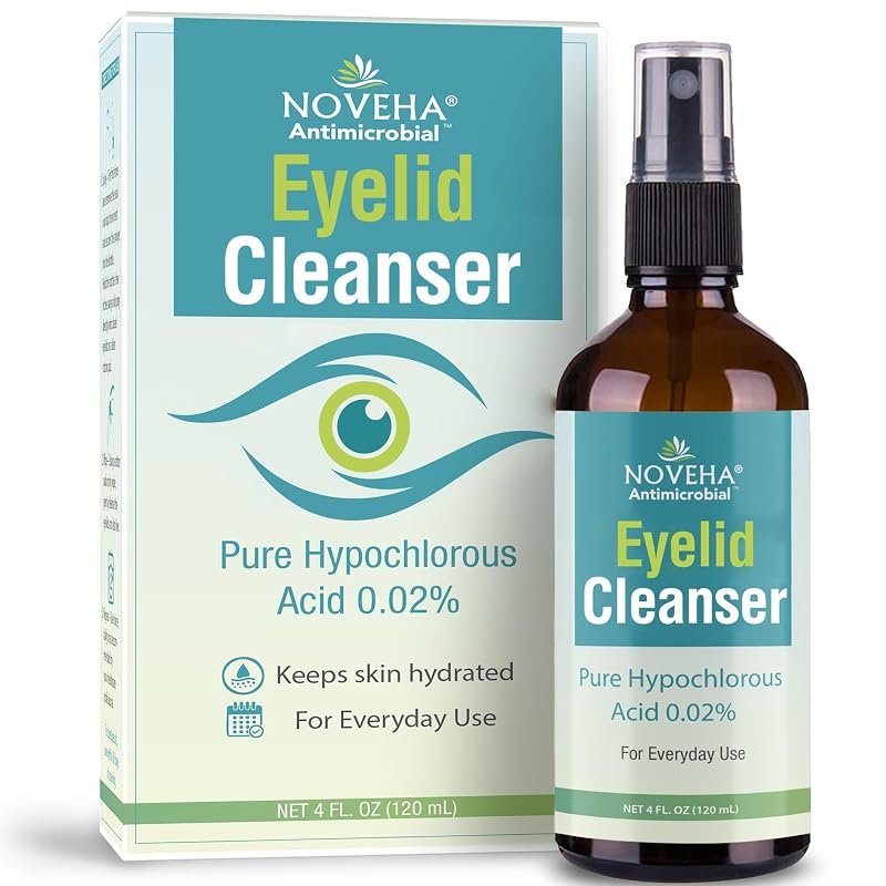 NOVEHA Limpador para pálpebras e cílios com ácido hipocloroso, 120 mL, 1 unidade