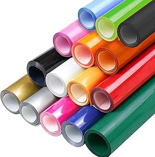 14Colors HTV Iron on Vinyl Heat Transfer Vinyl Easy to Cut and Easy to Weed, 12inchx3ft 14rolls, Works with Silhouette (14...