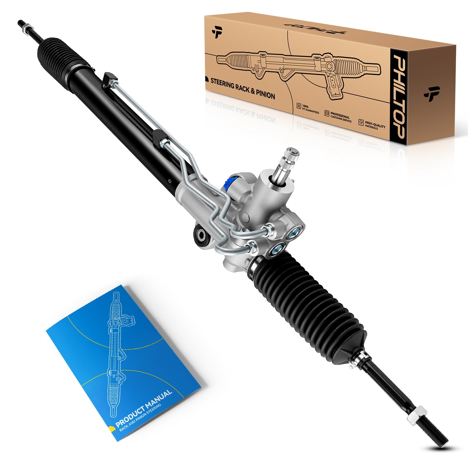 PHILTOP Power Steering Rack and Pinion Compatible with Honda Pilot 2003 2004 2005 2006 2007 2008 All Models, Hydraulic Rack and Pinion Replace 26-2719
