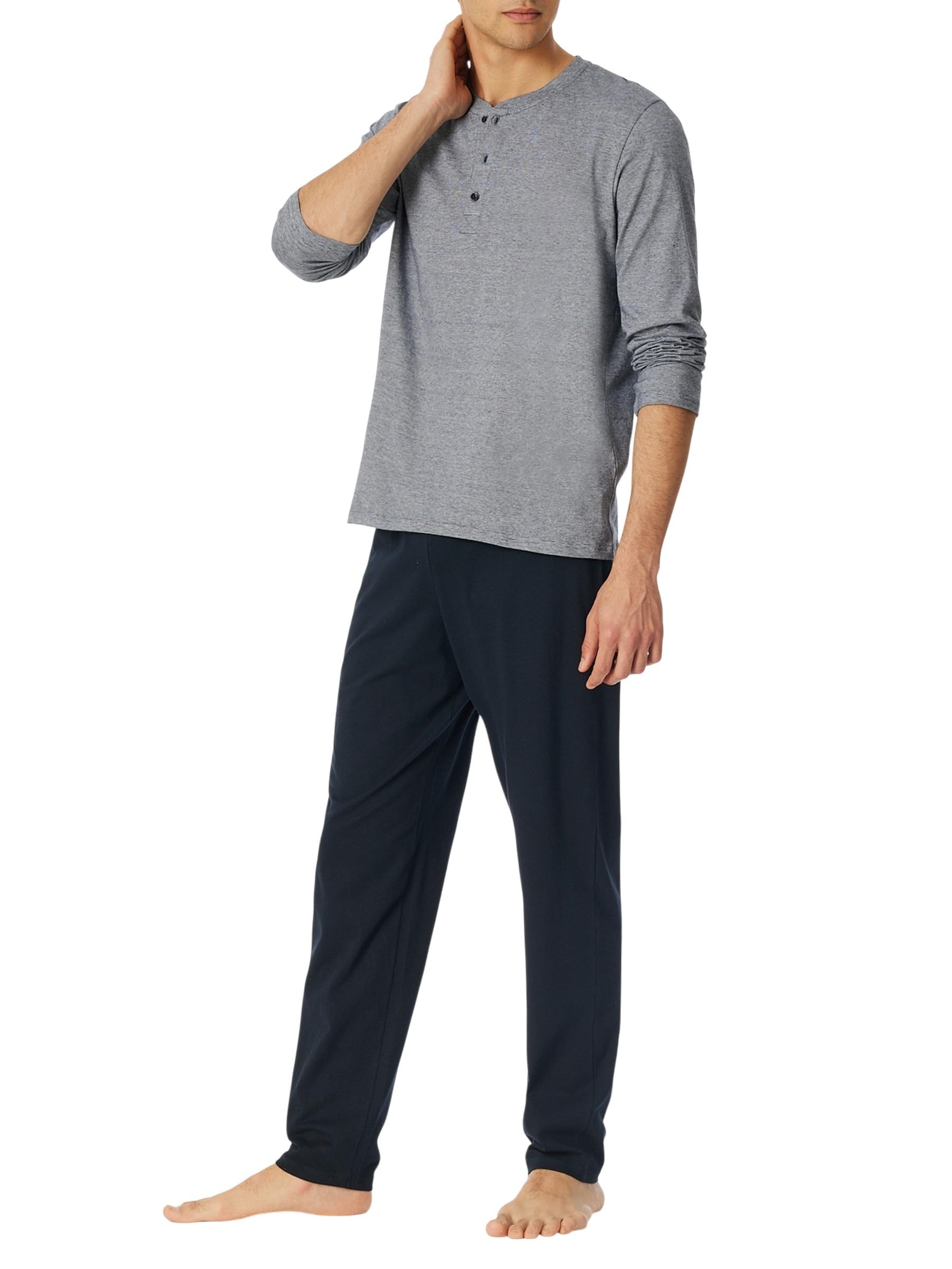 Schiesser Schiesser Herren Schlafanzug Lang mit Knopfleiste - Nightwear Set Set di Pigiama Uomo (Pacco da 1)
