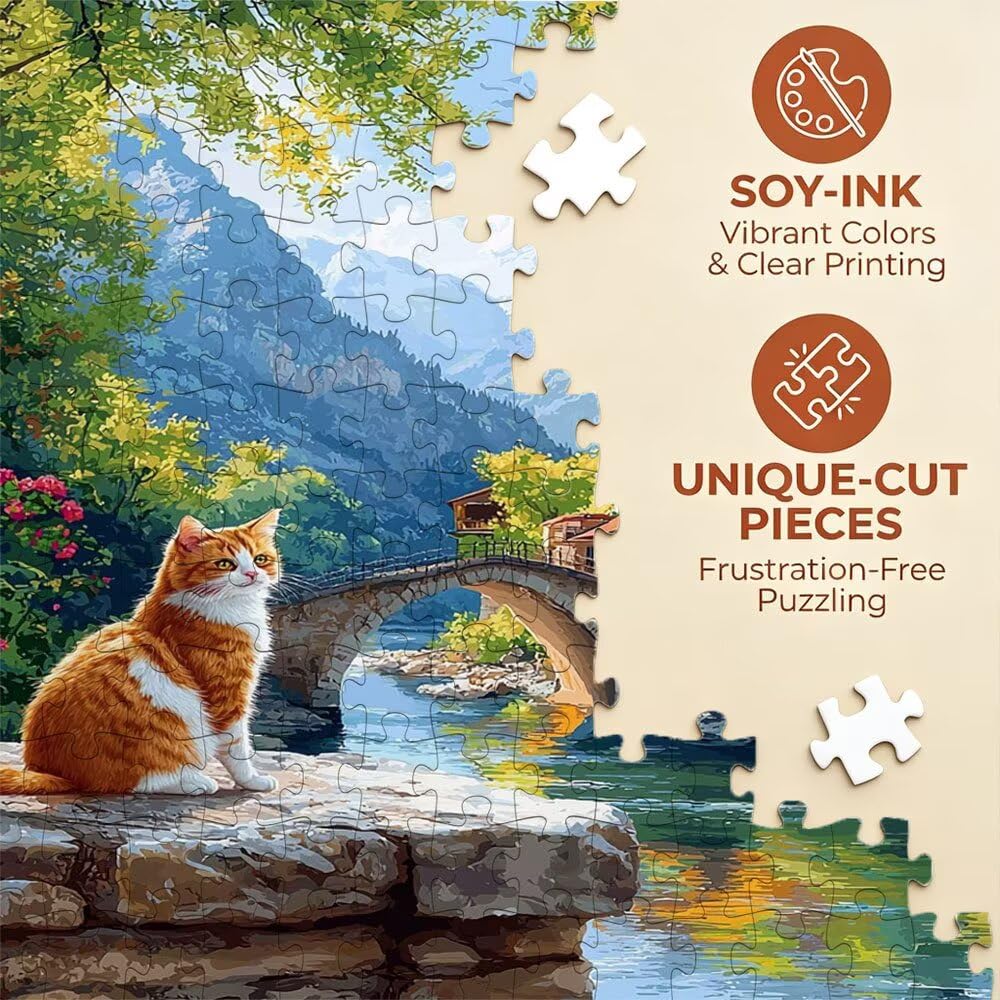 Kleine Stadt Katze Puzzle 4000 Teile, Klassische Puzzles, Geschicklichkeitsspiel Puzzle für Erwachsene, Puzzlespiele für Die Ganze Familie, Mit Schöner Verpackung, Dekoration Puzzles DX0YL3-938