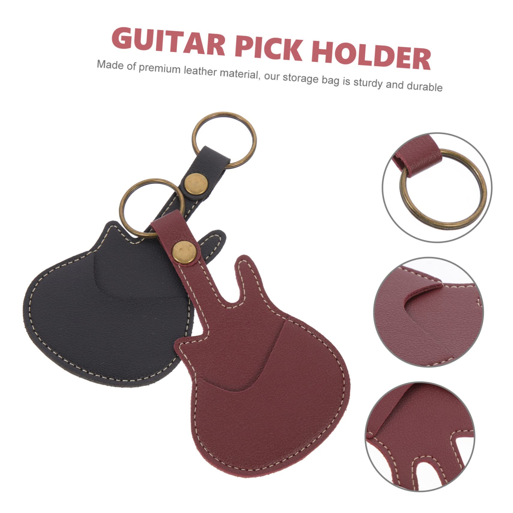VICASKY 10 Piezas Recoger Bolsa de Almacenamiento Bolsa de Almacenamiento para púas de Guitarra Anillo de Guitarra Estuche para púas de Guitarra Portapúas portátil de Guitarra Cuero