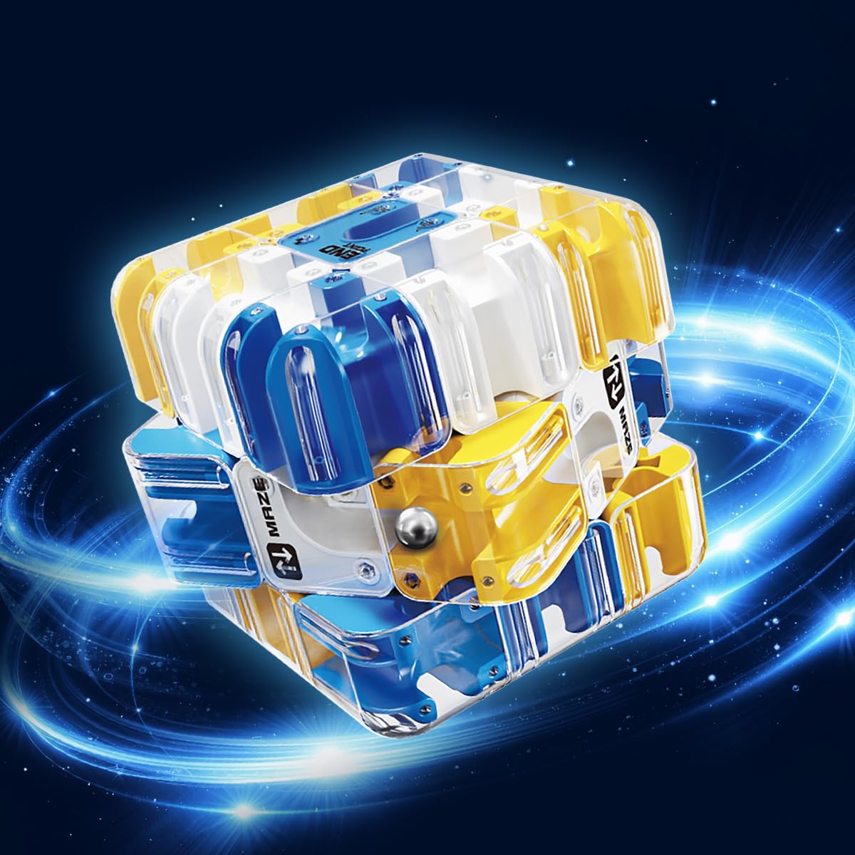 3D Rolling Ball Maze Cube, Large Labyrinth 3D Puzzle Marble Maze Cube, Brain Teaser Game