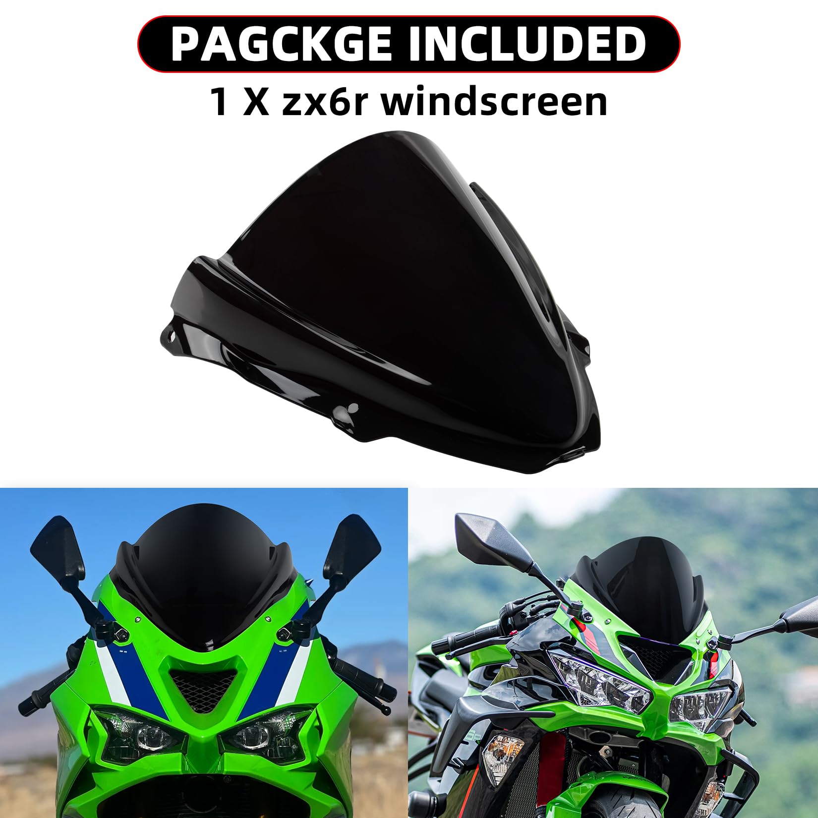 カラメル2 Amazon.com: PSLER ZX6R Windshield -Double Bubble Windshield