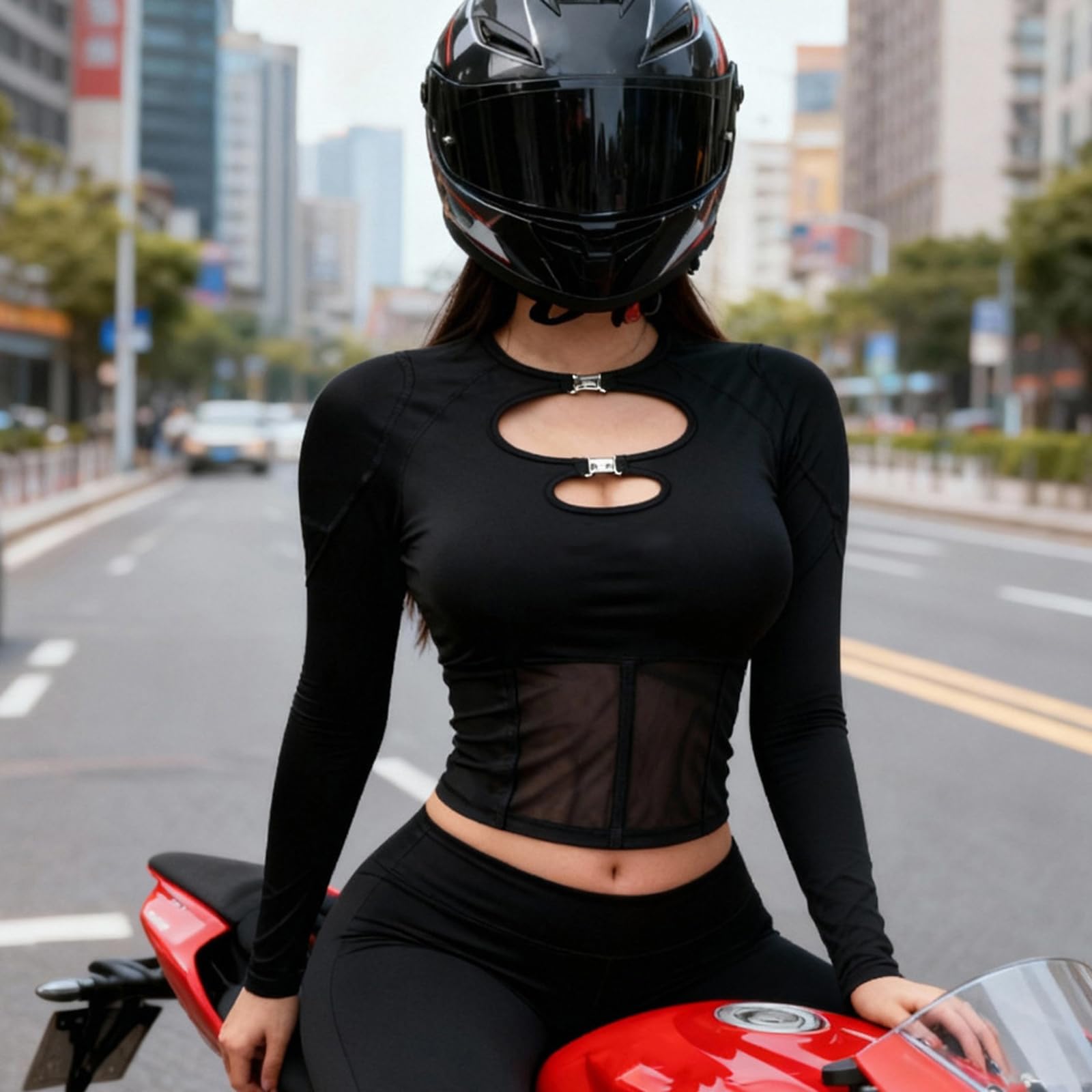 Veste de moto de protection pour femme avec protection CE2 en maille respirante coupe ajustée style motard découpes idéale pour le motocross et l'été Sous vêtement technique tendance