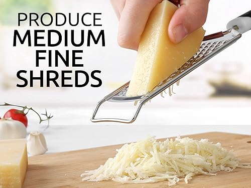 Miniatura 5 de Zulay Kitchen Rallador profesional de queso de acero inoxidable  Rallador de limón duradero a prueba de óxido con mango  Triturador plano de mano
