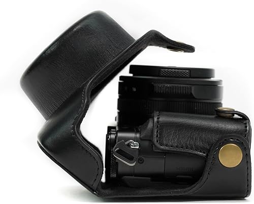 Miniatura 3 de MegaGear Ever Ready - Funda protectora de piel para cámara Panasonic LUMIX LX100, DMC-LX100, color negro (Modelo MG661)