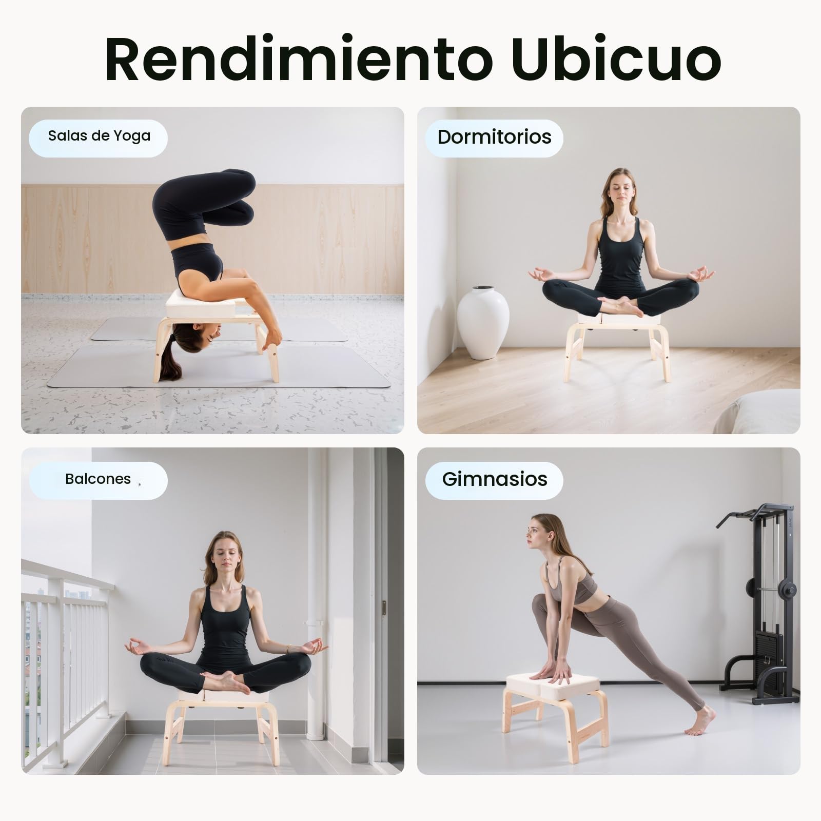 Taburete de Yoga con Soporte para la Cabeza, Taburete de Yoga, Silla de Entrenamiento para Casa y Gimnasio