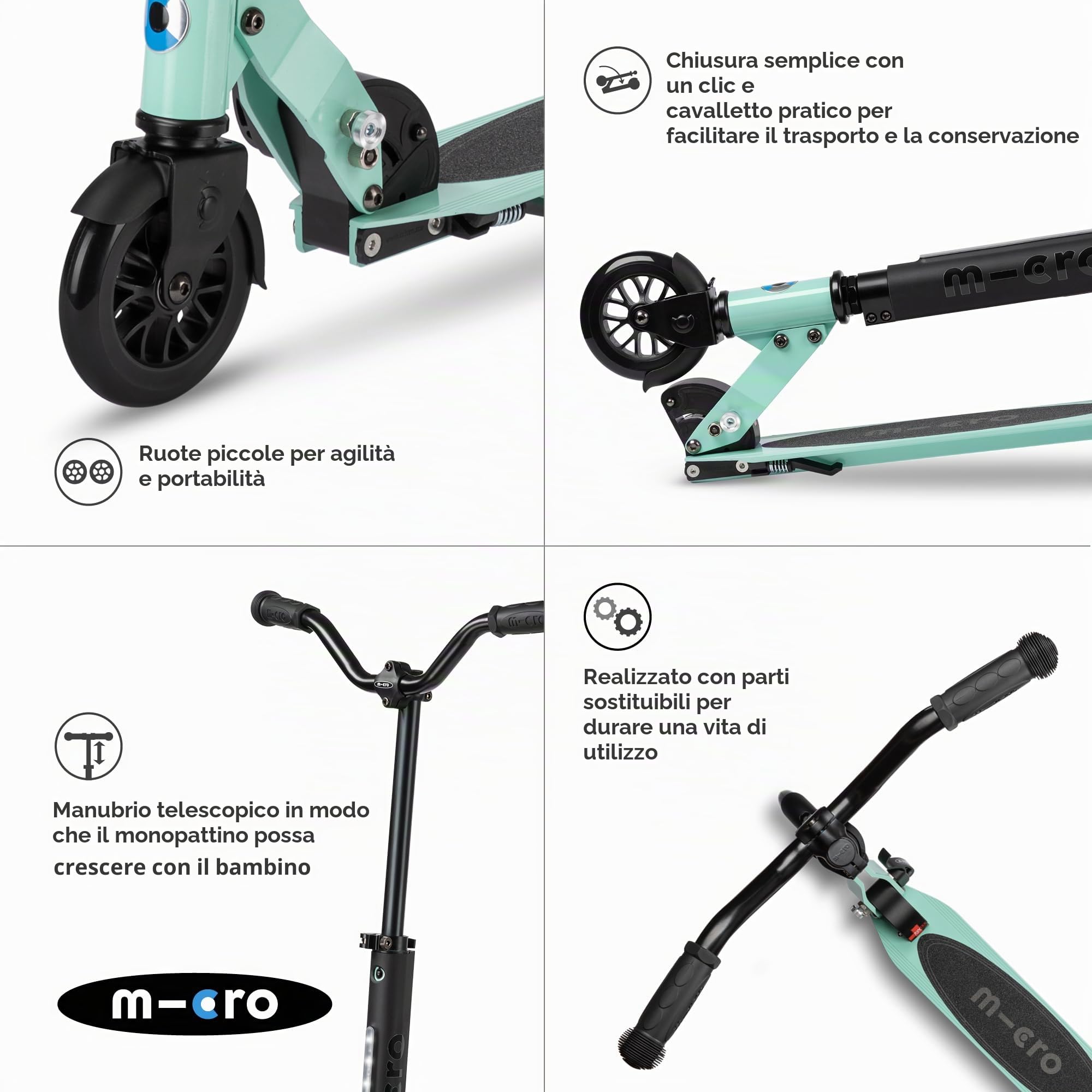 Micro Scooter/Bike Sprite Deluxe 5-12 Anni Ragazze/Ragazze
