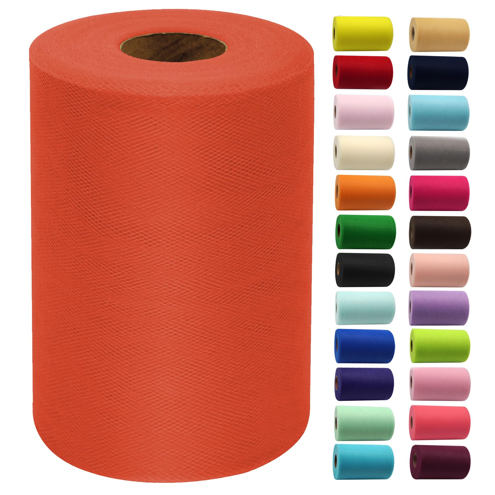 Terracotta Tulle Fabric Rolls 6 Inch by 100 Yards (300 feet) Fabric Spool Tulle Ribbon for DIY Tutu Bow Baby Shower Birthday Party Wedding Decorations