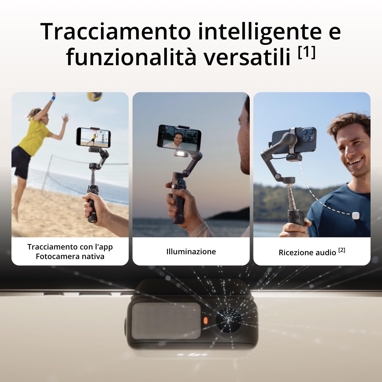 DJI Osmo Mobile 7P + Mic Mini TX Black Infinity - Dettaglio