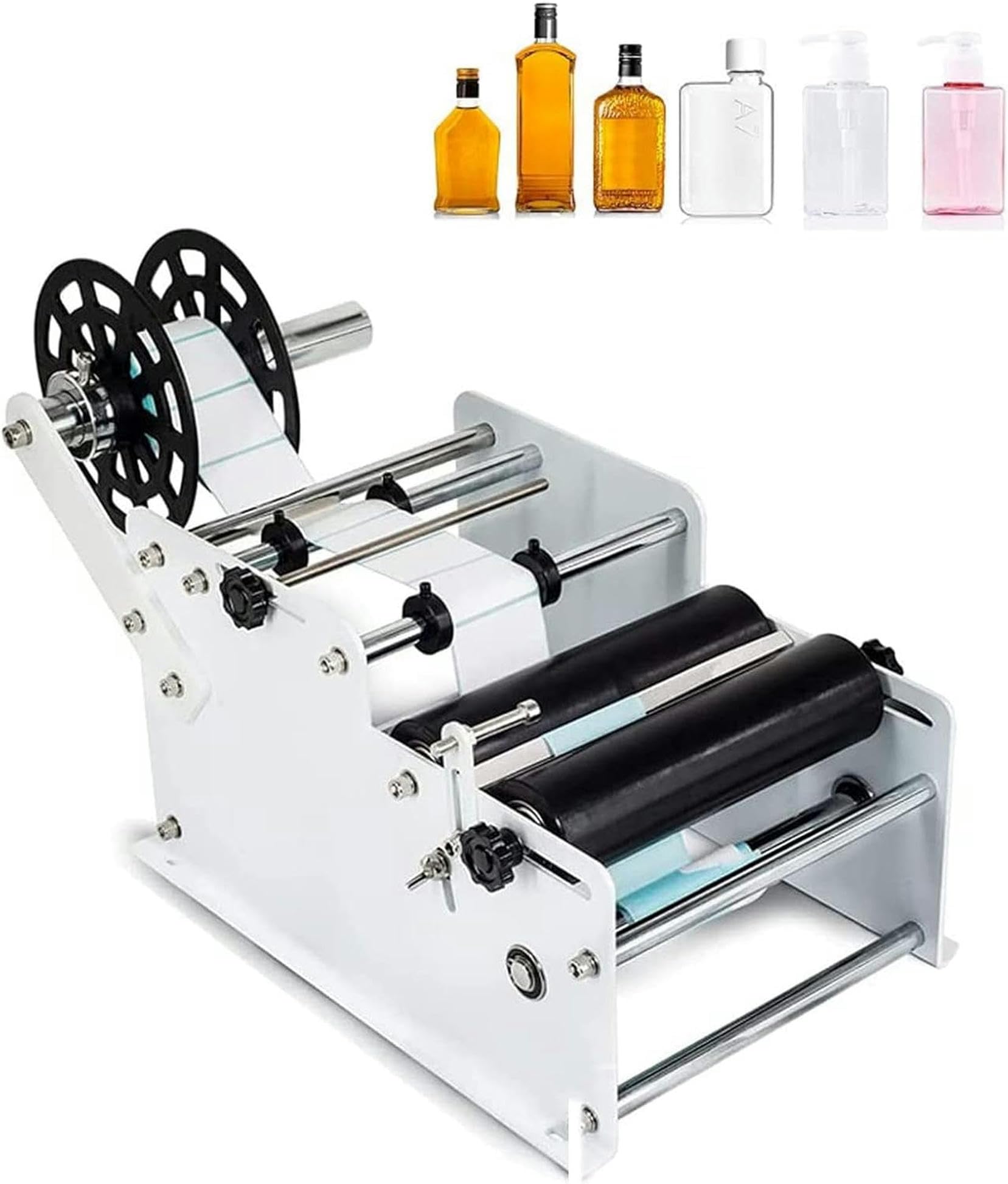 Manual Labeling Machine, Round Bottles Labeling, Easy to Operate, Widely Used, Adjustable Food Label/cans