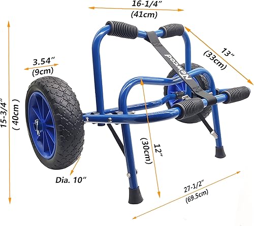 Miniatura 7 de Newcod - Carrito de kayak, con neumático sin aire para transportar kayak, canoa, tabla de remo SUP