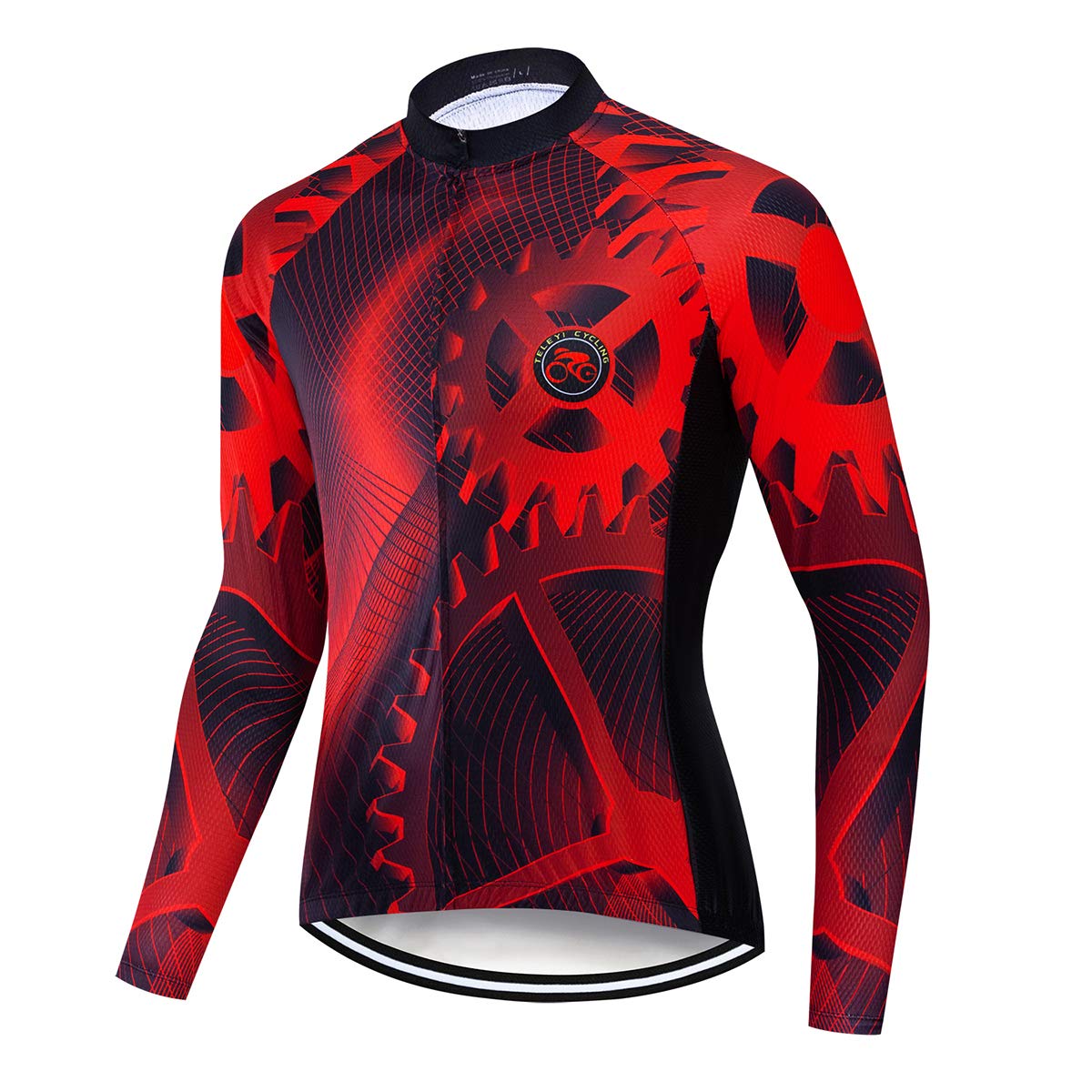 Maglie da ciclismo da uomo Top Camicie da ciclismo Manica lunga Full Zipper Pocket USA