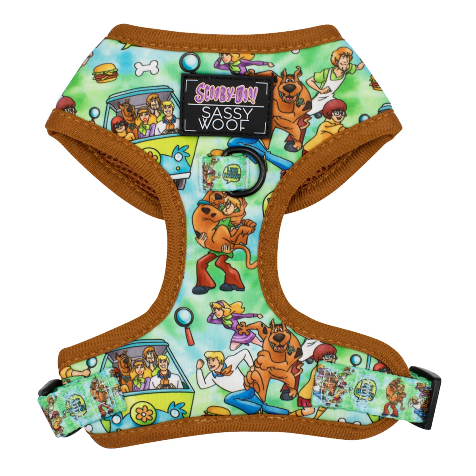 Sassy Woof Dog Adjustable Harness - Scooby-Doo™ - M, Breathable Mesh, No Pull Design with Two D-Rings, Patented Design, Perfect for Medium Dogs -