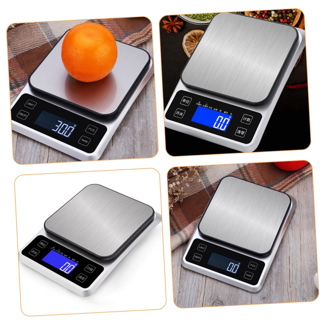Cabilock Escala electrónica de alta precisión medición Hornada pesar escalas inteligentes peso electrónico pequeña escala de alimentos balanzas electronicas cocina plano de acero inoxidable