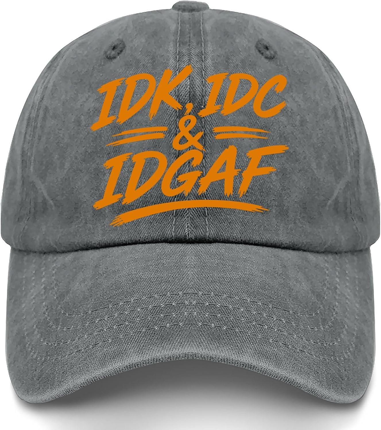 IDK IDC IDGAF Hats for Mens Classic Washed Distressed Baseball Caps