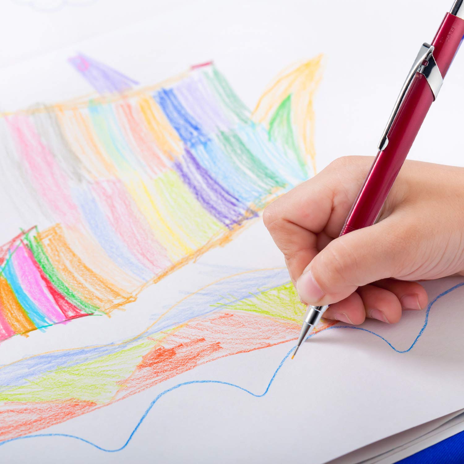 Zhehao 210 Pieces Colorful Refill Mechanical Pencil Refills for School Students Stationery, 0.9 mm, 7 Colors - Image 6