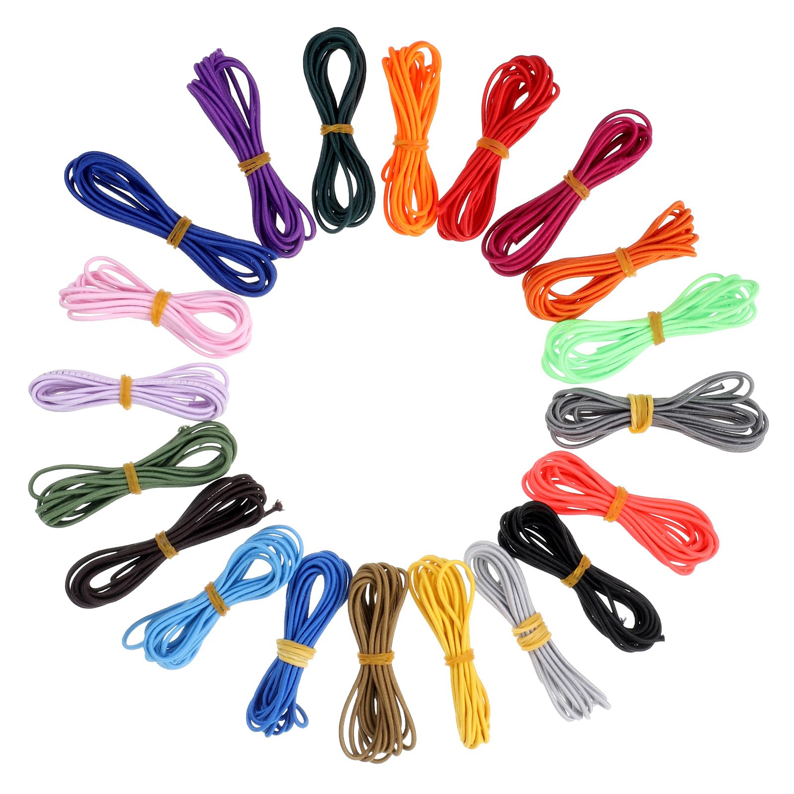 20 Colors Round Elastic Cord 2mm, 2 Yards/PCS Elastic Bracelet String, Multiple Colors Elastics Band Rubber Cord Rope for Bracelet Making, DIY Crafts, Jewelry Making, Beading, And Sewing