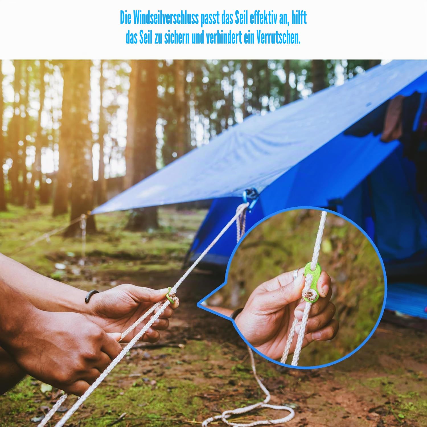 TAGOQUEN 60 Stück Zeltleinenspanner, Wind Seil Schnalle, 3 Löcher Cord Adjuster, Seilspanner, Schnurspanner Kunststoff (4 Farben) für Picknick, Outdoor Aktivitäten, Zeltzubehör Auto & Motorrad