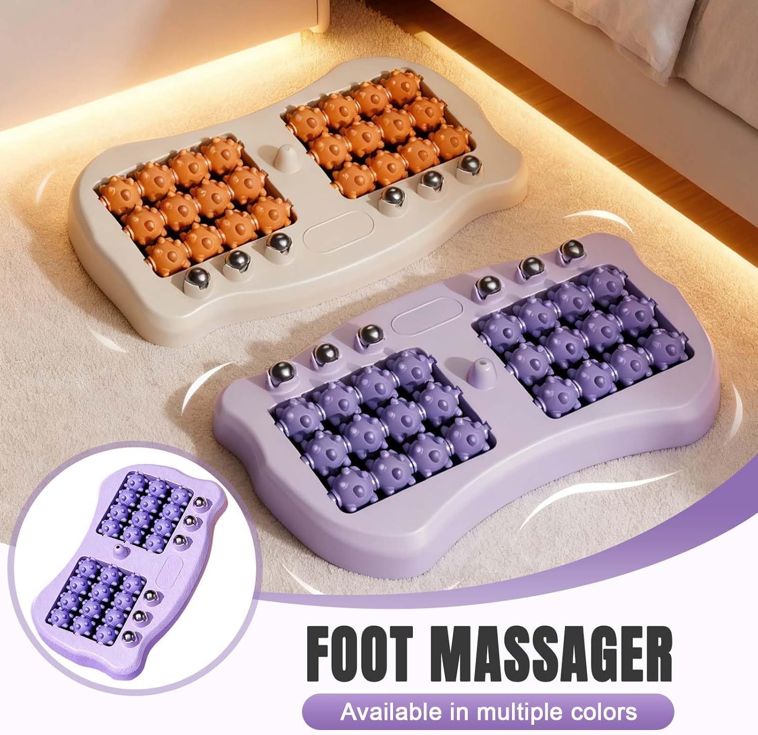 Foot Massage Roller, Portable Reflexology Massager for Relieve Pain from Plantar Fasciitis and Improved Circulation,Three Massage Techniques for Relax Muscles Suitable for Home Office Use (Pink)