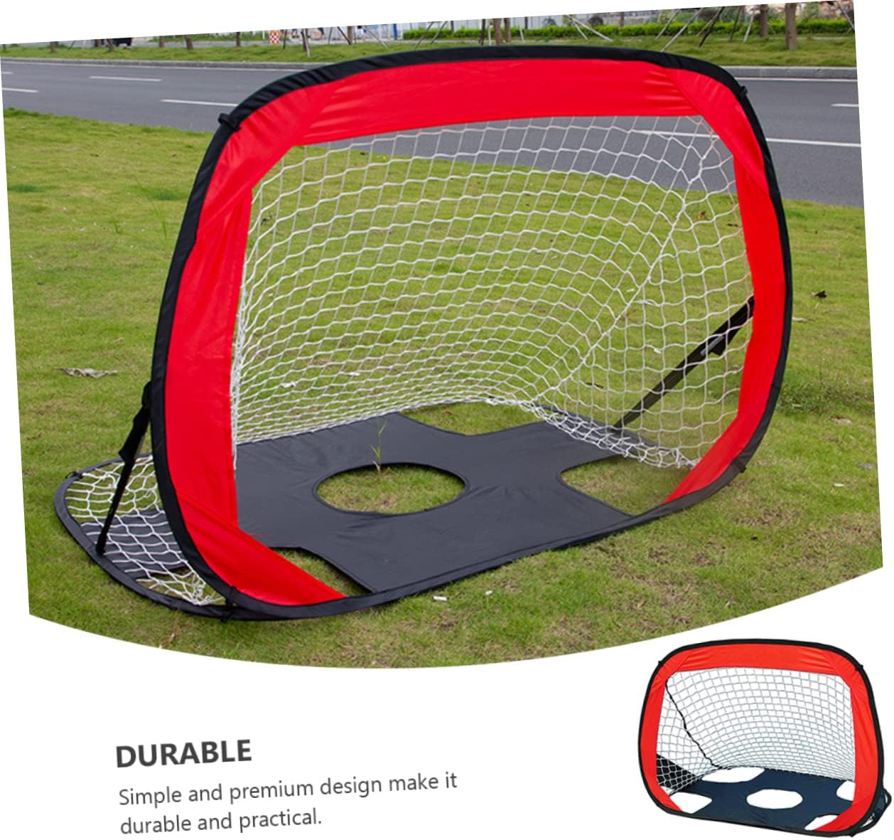 Mikinona Outdoor Portable Soccer Goal Set for Boys and Girls Foldable Football Gate Net Lightweight Frame for Backyard Play and Training