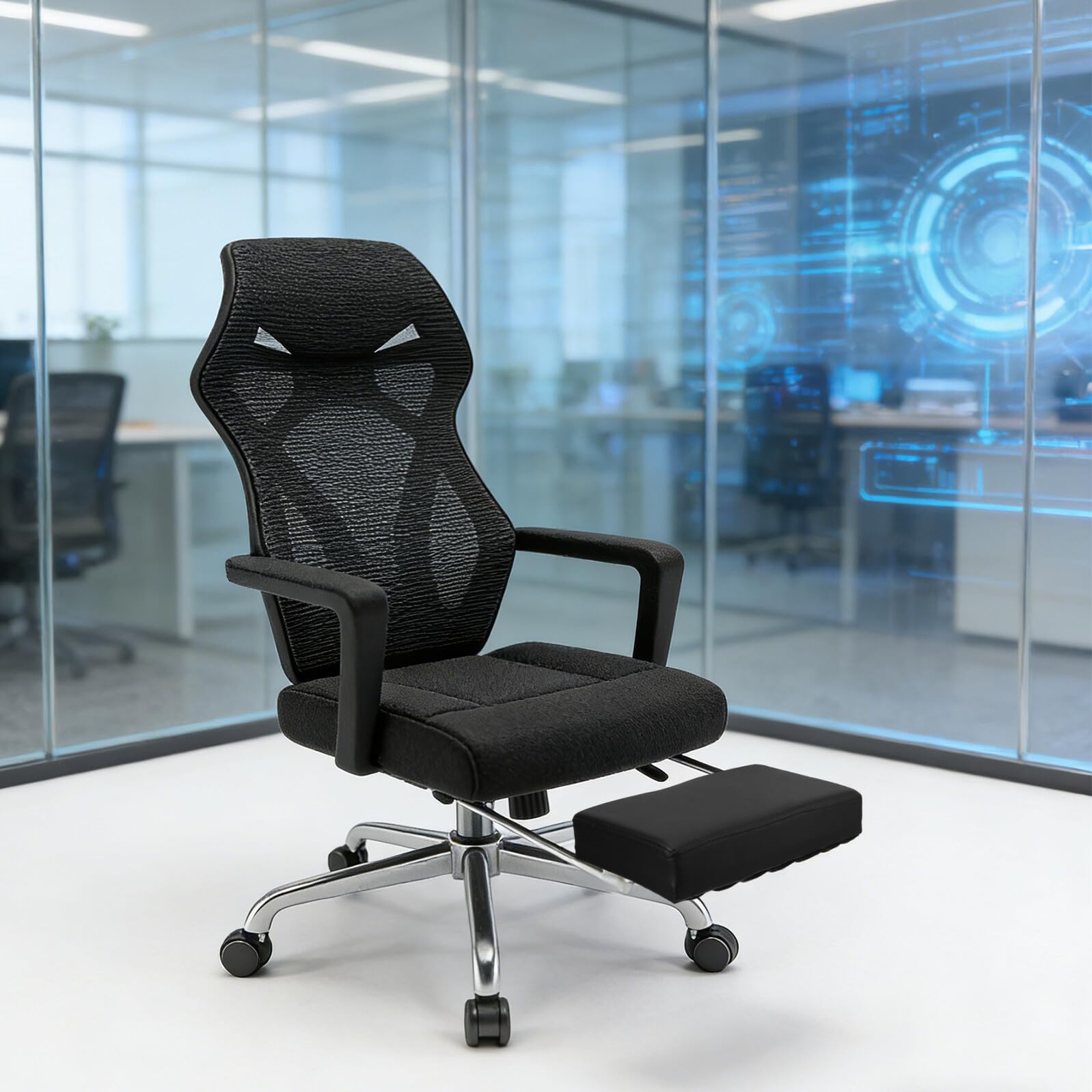 Poggiapiedi per Sedia da Ufficio Staccabile 33x19x6 Cm Cuscino Antiscivolo e Supporto Ergonomico per Gambe Affaticate per Ufficio e Smart Working