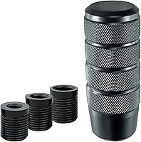 YCOOIFO 3.78" Black Aluminum Weighted Shifter Knob - Universal M8/M10/M12 Fit for Manual Cars, Trucks, SUVs