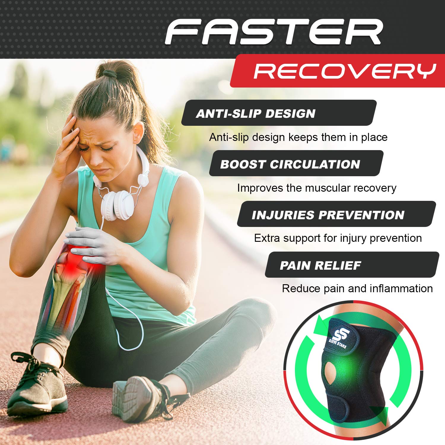 Sleeve Stars Knee Brace for Men, Women & Teens, Knee Compression